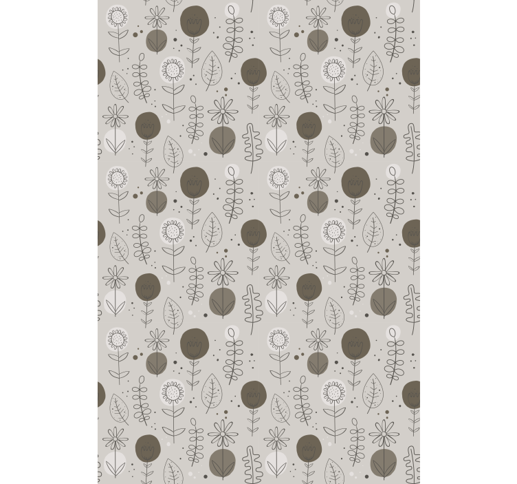 Grey stylish theme roller blind flowers - TenStickers
