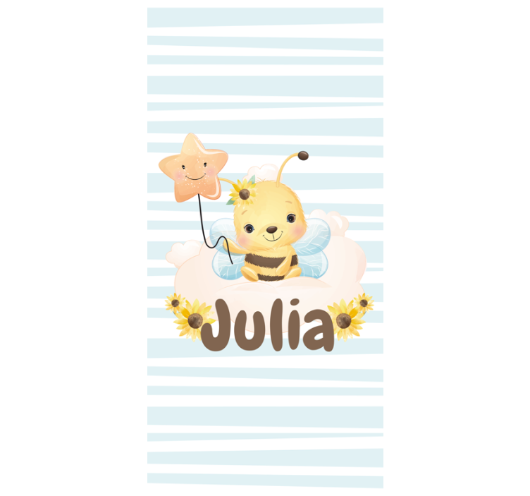 Cute Bee with Name kids roller blind - TenStickers