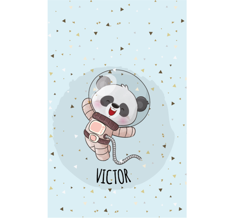 Panda astronaut with name kids roller blind - TenStickers