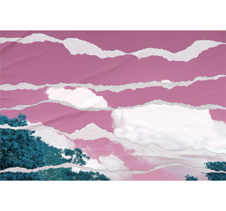 Cloudy Pink Horizon roller blind clouds - TenStickers