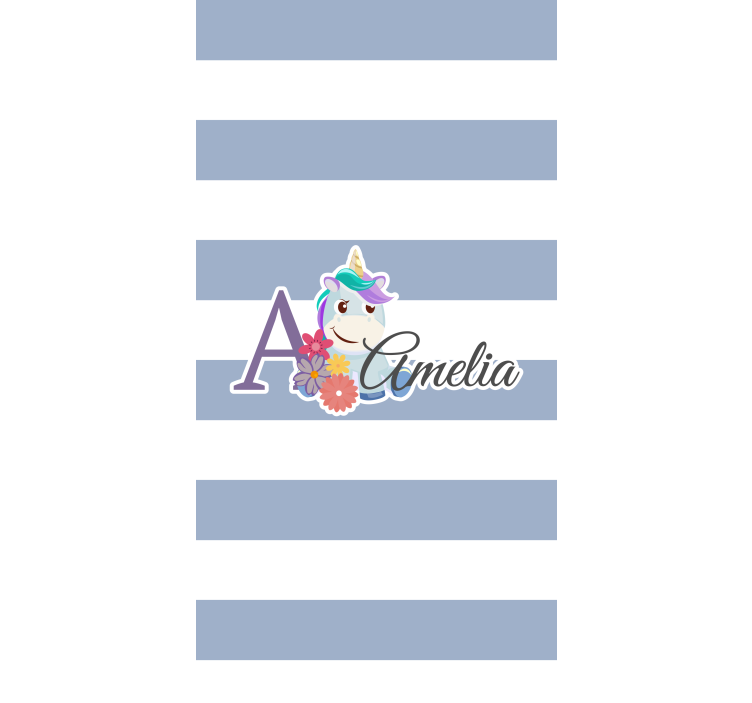 Unicorn name personalised kids roller blind - TenStickers