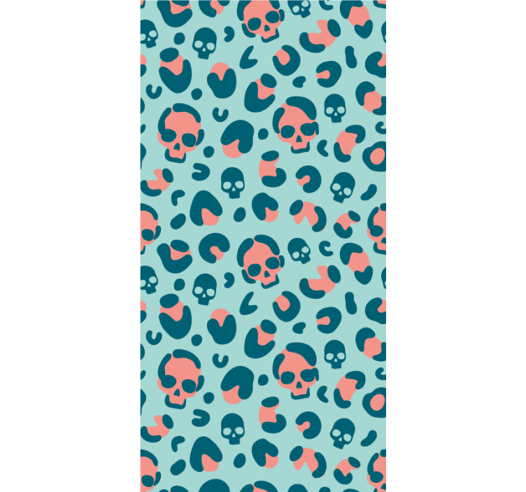 Skulls on leopard print fun roller blind - TenStickers