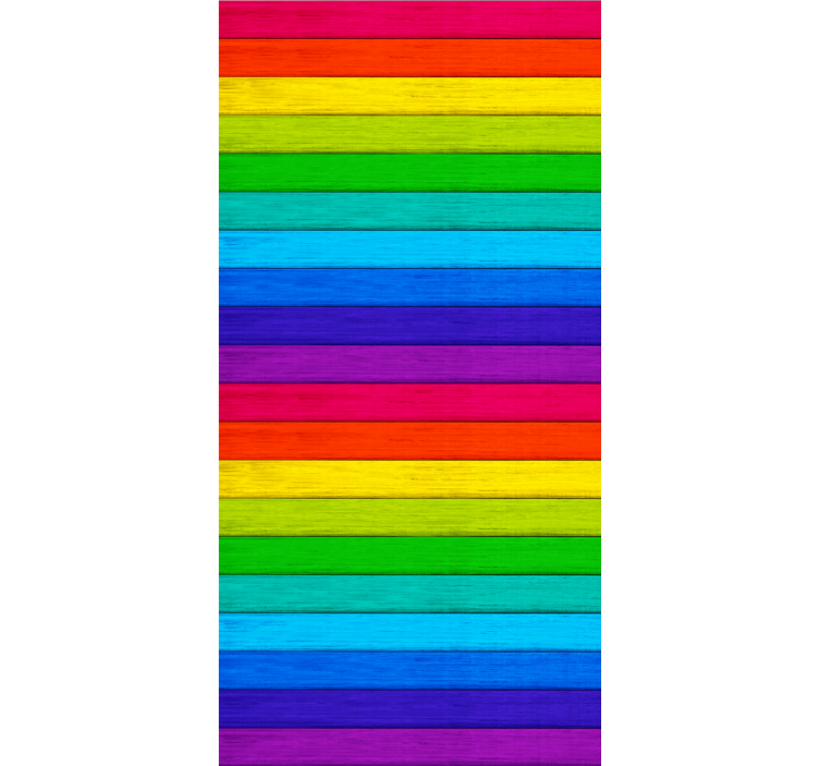 Rainbow wooden planks textured roller blind - TenStickers