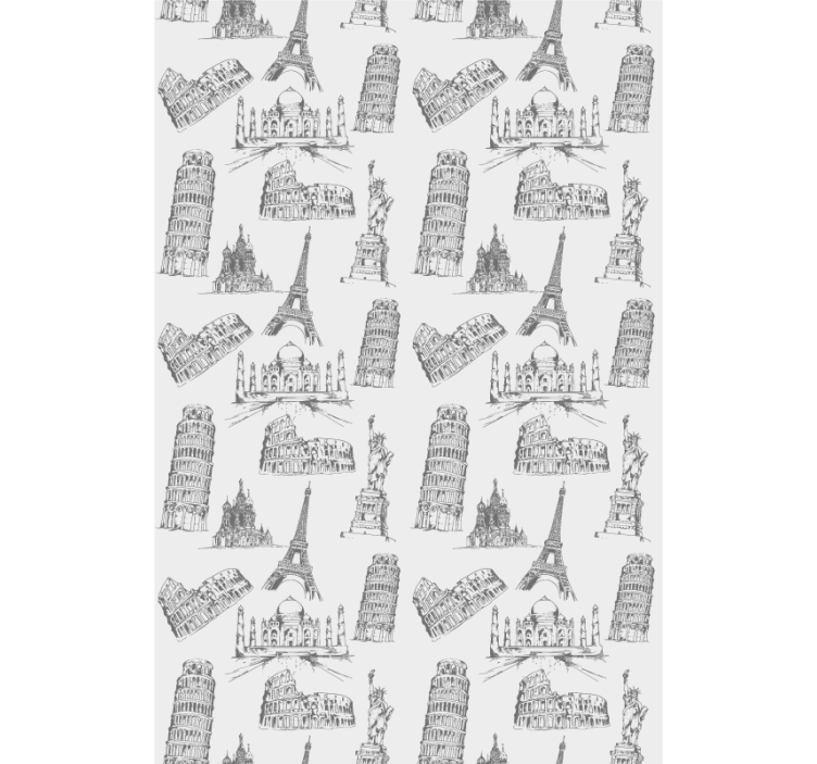 Most famous monuments More vintage roller blind - TenStickers