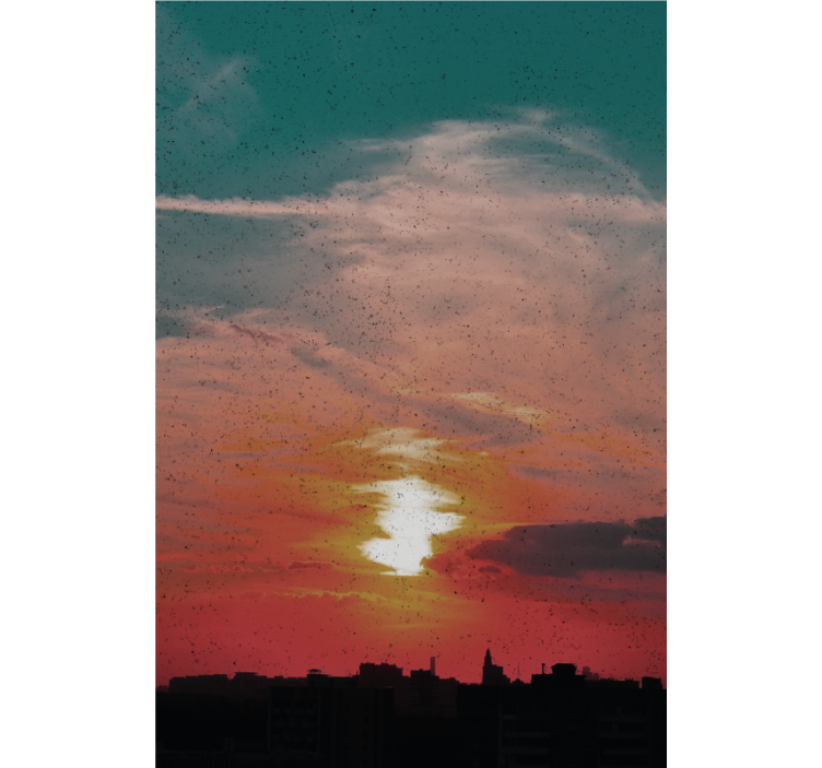 Sunset Over City roller blind clouds - TenStickers