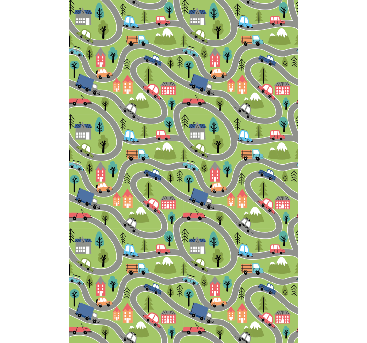 Colorful vehicle roads kids roller blind - TenStickers