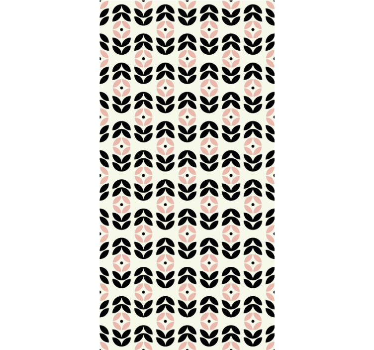 Geometric repetition beige floral roller blind - TenStickers