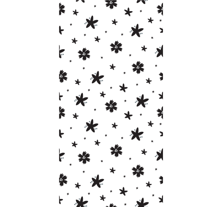 Black and White Design floral roller blind - TenStickers