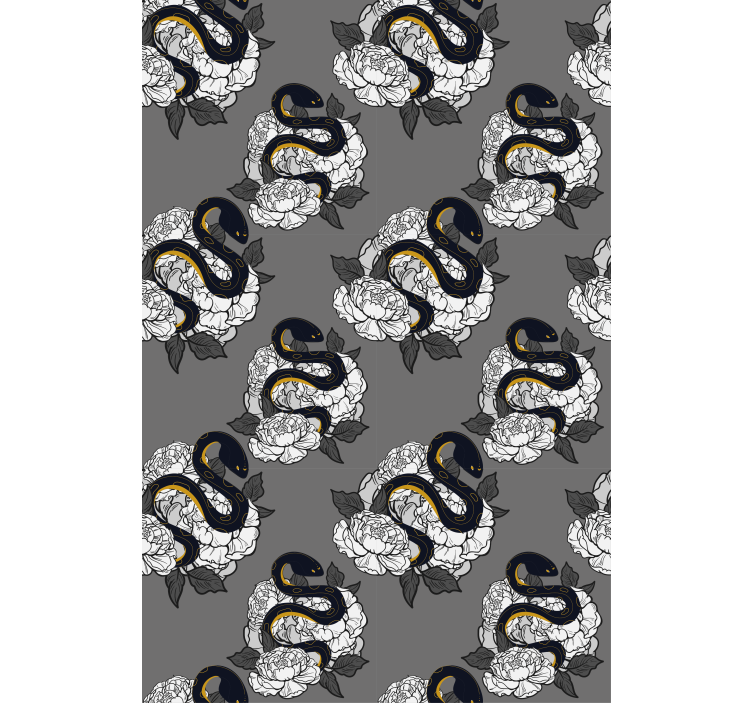 Snake and flower pattern animals roller blind - TenStickers