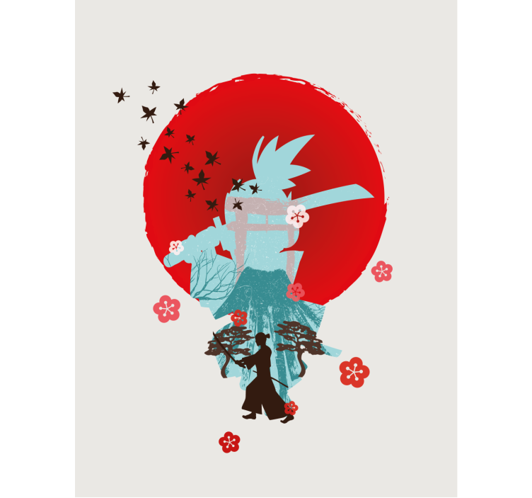 Samurai silhouette superhero roller blind - TenStickers