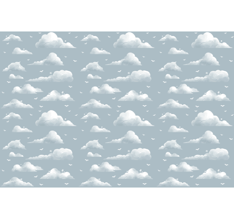 Fluffy grey pattern roller blind clouds - TenStickers