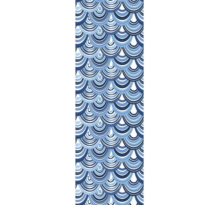 Blue wave patterns textured roller blind - TenStickers