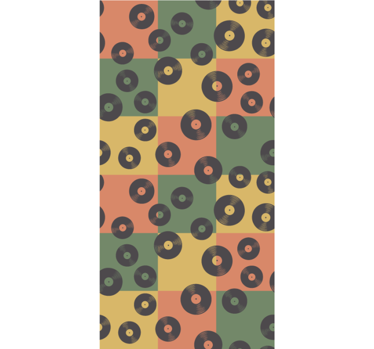 Retro vinyl records vintage roller blind - TenStickers