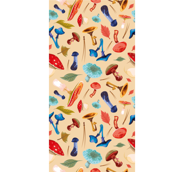 Colorful Mushroom Pattern roller blind fruits - TenStickers