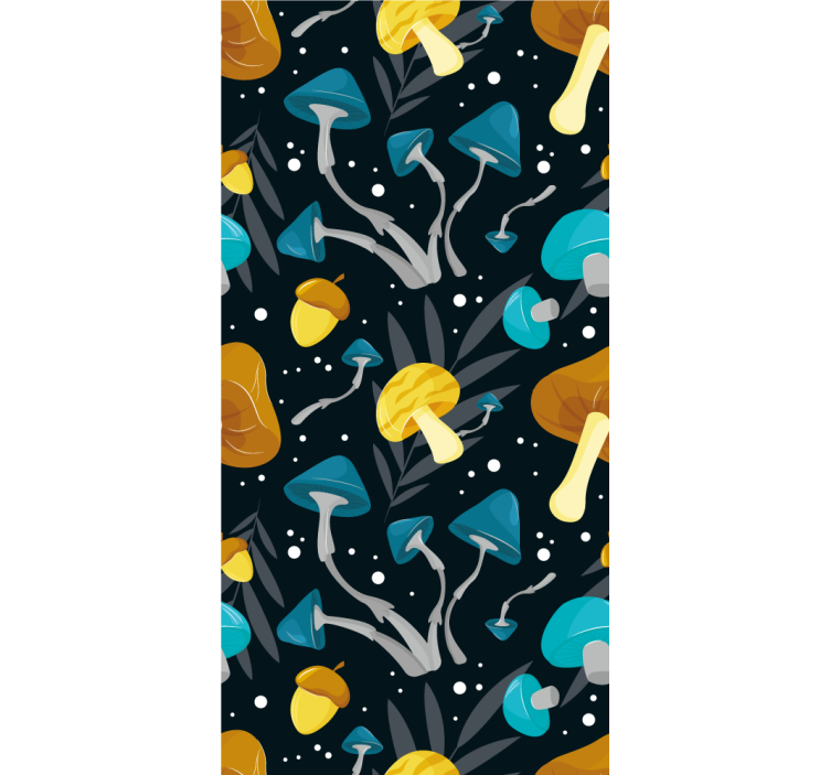 Vibrant Mushroom Motifs roller blind fruits - TenStickers