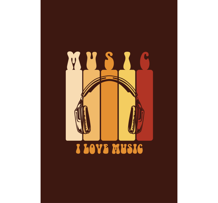Music headphones design custom roller blind - TenStickers