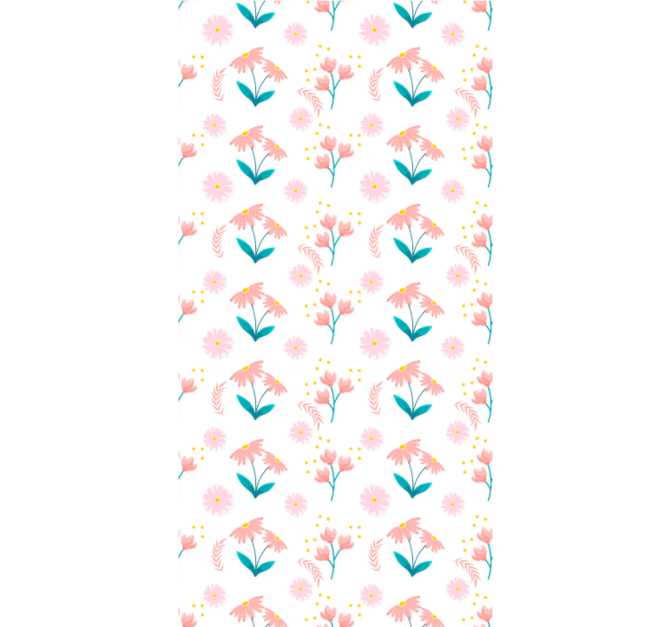 Pink echinacea pattern roller blind flowers - TenStickers