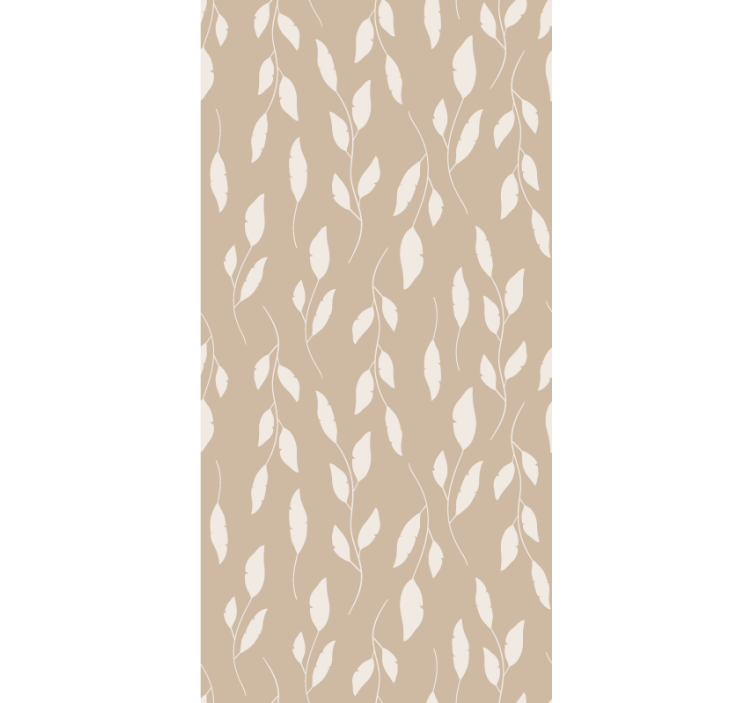 White paint leaves on brown Nordic blind - TenStickers