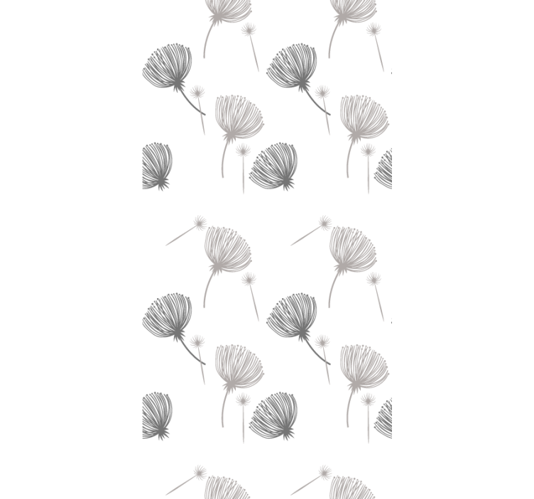 Soft grey pattern roller blind flowers - TenStickers