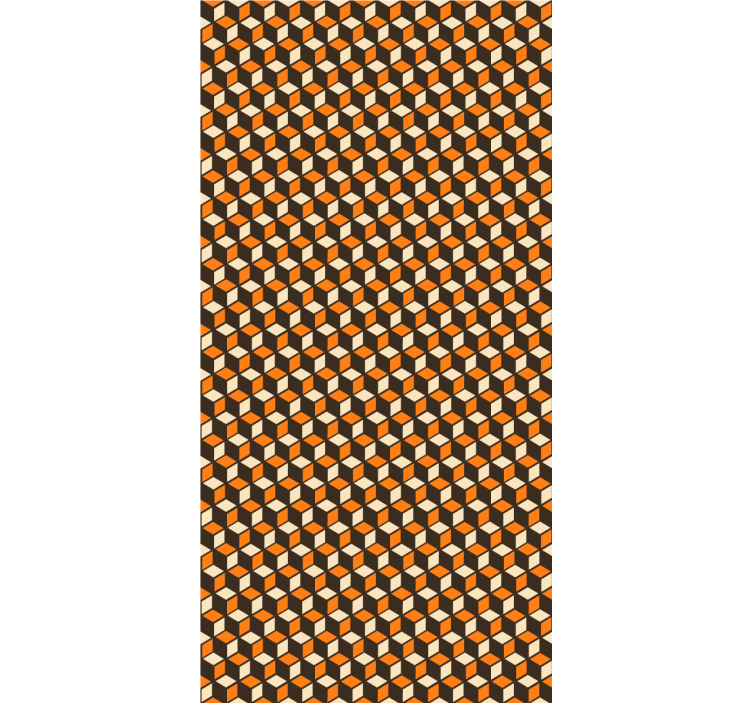 Orange retro pattern More vintage roller blind - TenStickers
