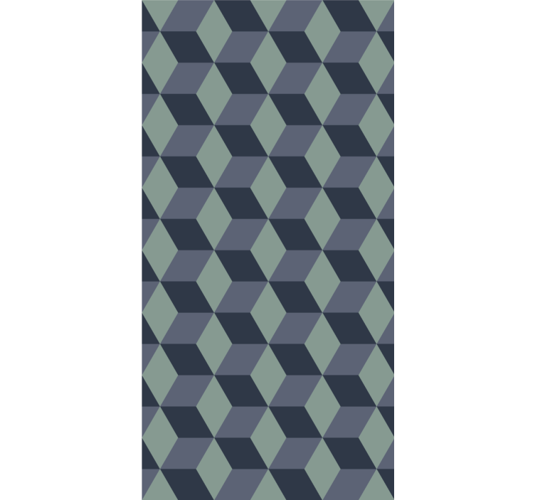 Blue cube pattern More vintage roller blind - TenStickers