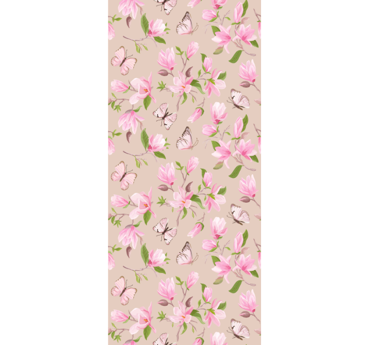 Delicate Floral Butterflies roller blind flowers - TenStickers