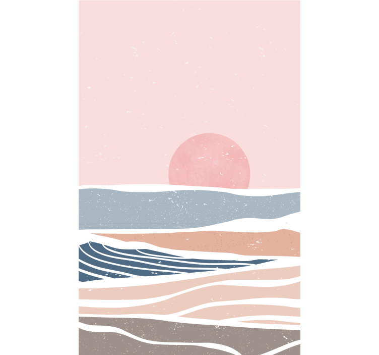 Serene Sunset Waves vintage roller blind - TenStickers