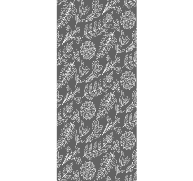 Floral Outline Pattern roller blind flowers - TenStickers