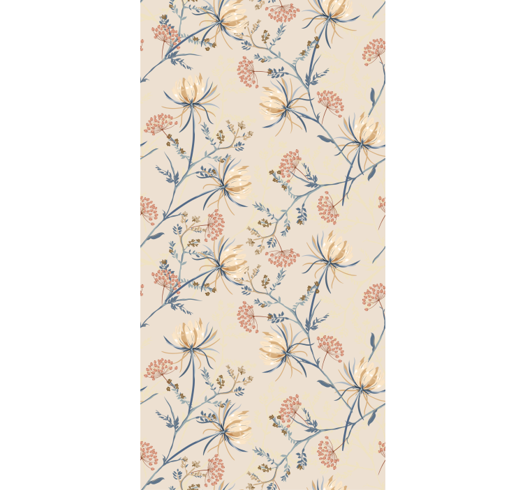 Floral Blossom Beige Pattern roller blind flowers - TenStickers
