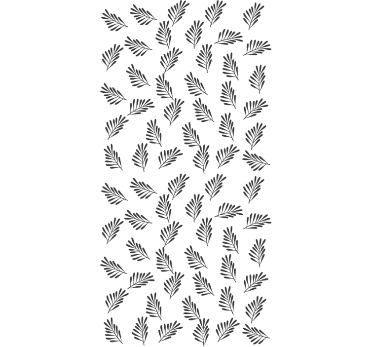 Leafy black and white motif roller blind flowers - TenStickers