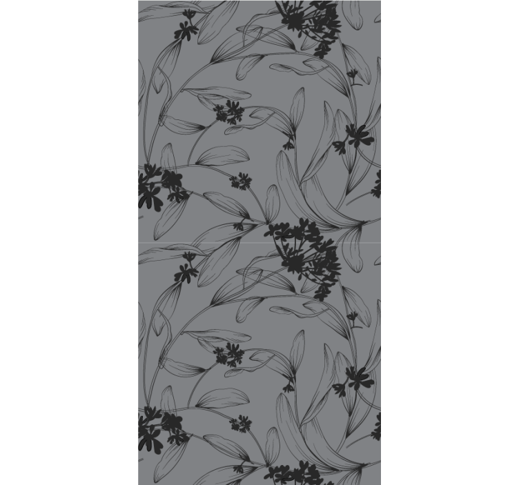 Monochrome Floral Design roller blind flowers - TenStickers