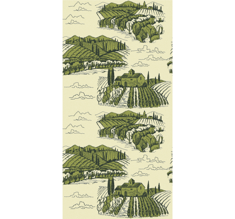 Vineyard landscape view flowers and plants roller blind - TenStickers
