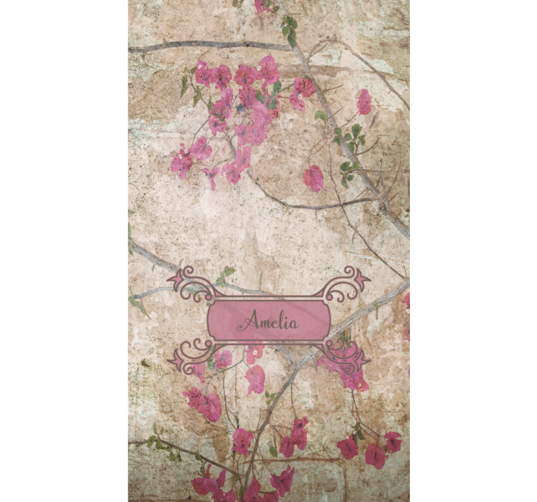 Floral roller blind floral elegance with name - TenStickers