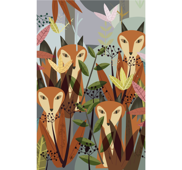 Charming foxes amidst foliage animal roller blind - TenStickers
