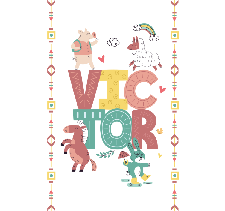 Farm animals name Custom printed window shade - TenStickers