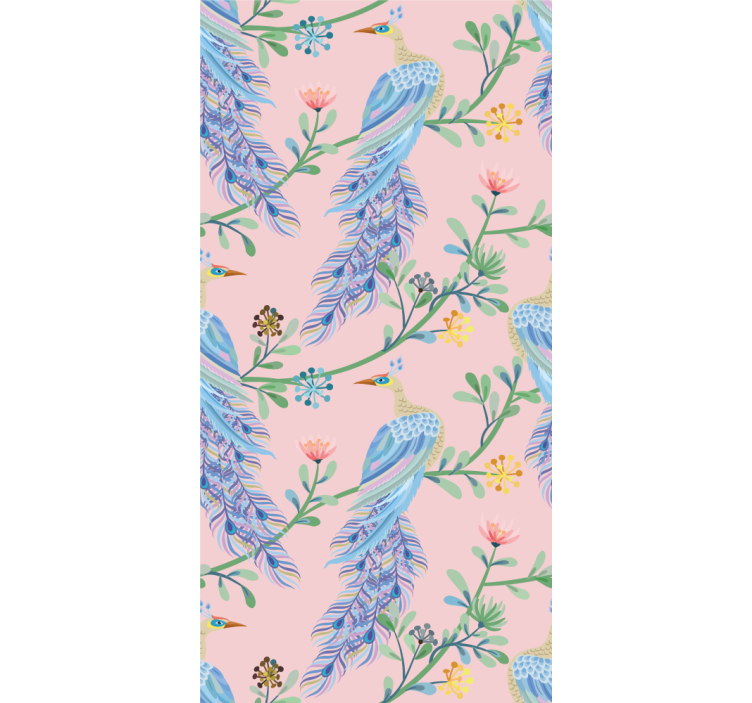 Birds in pink paradise Various animal blind - TenStickers