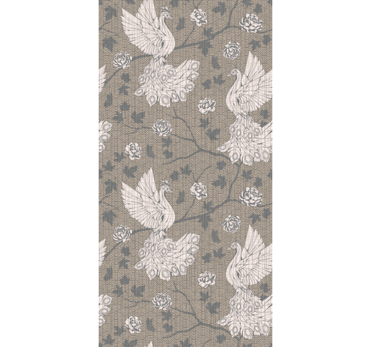 Swans beige design elegant roller blind - TenStickers