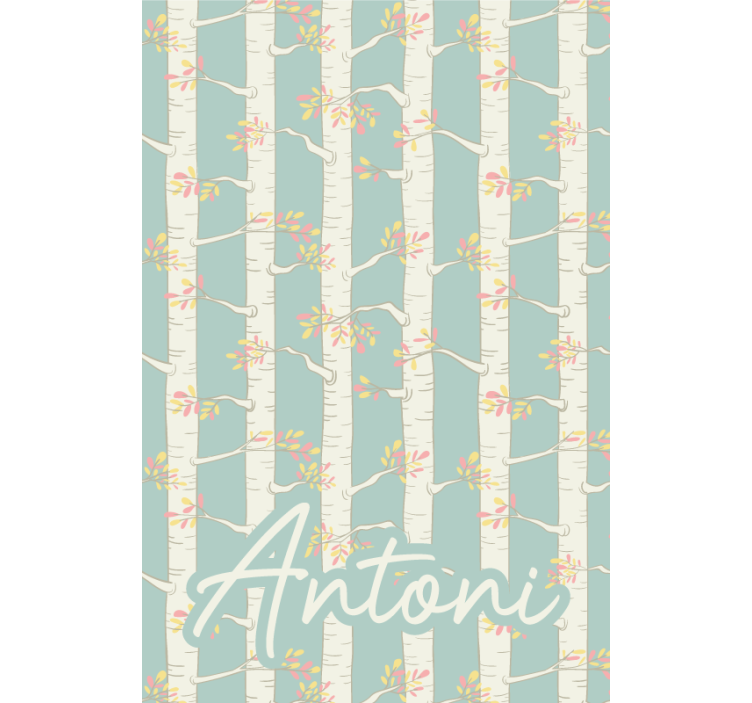 Birches with name tree roller blind - TenStickers