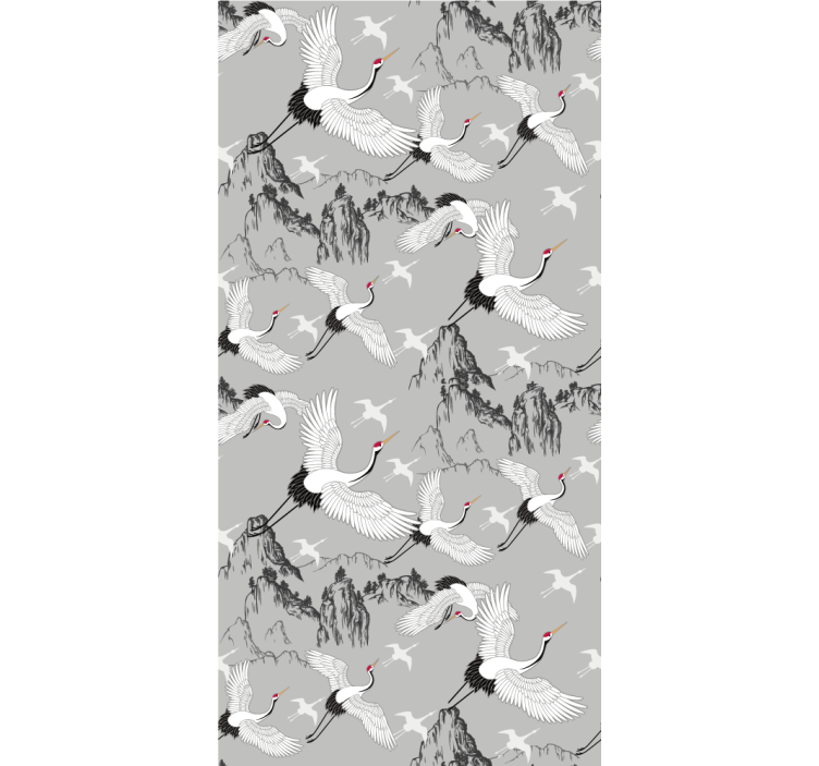 Elegant cranes and peaks animals roller blind - TenStickers
