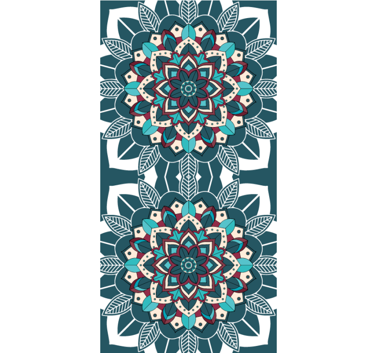 Elegant blue tiles textured roller blind - TenStickers