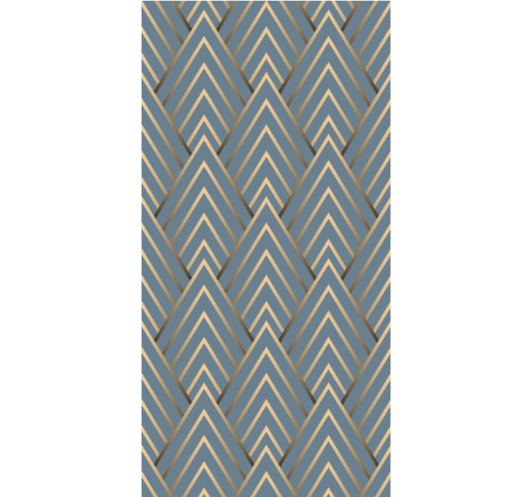 Turquoise and golden art deco pattern  blind - TenStickers