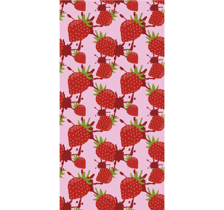 Strawberry Splash Pattern roller blind fruits - TenStickers
