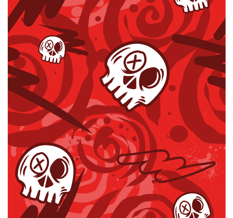 Red Graffiti With Skulls Teenage Blind - TenStickers