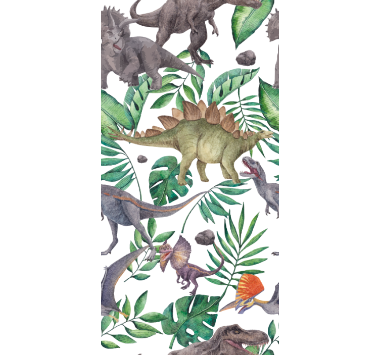 Jurassic watercolor pattern dinosaur roller blind - TenStickers