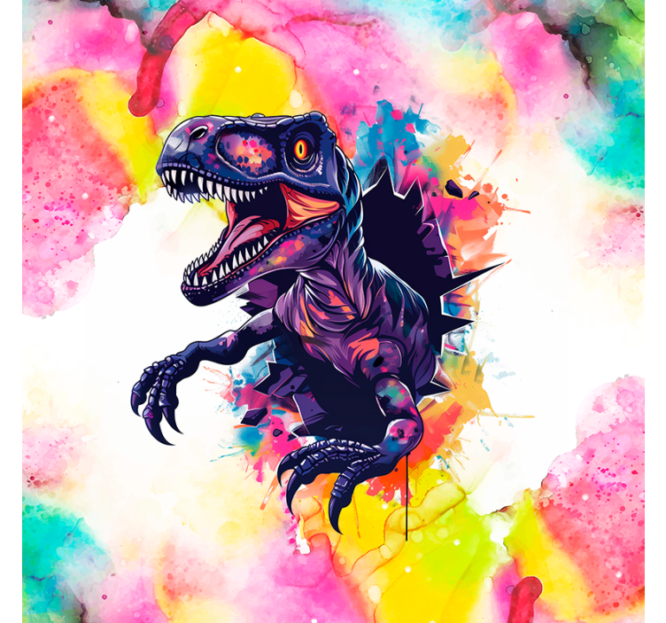 saturated colors velociraptor Dinosaur blind - TenStickers