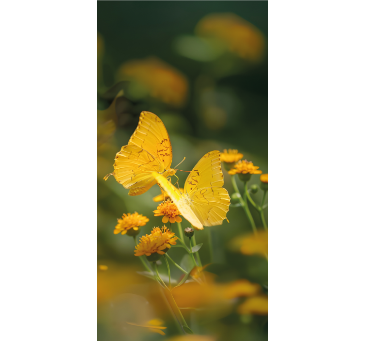Realistic yellow wings Butterflies blind - TenStickers