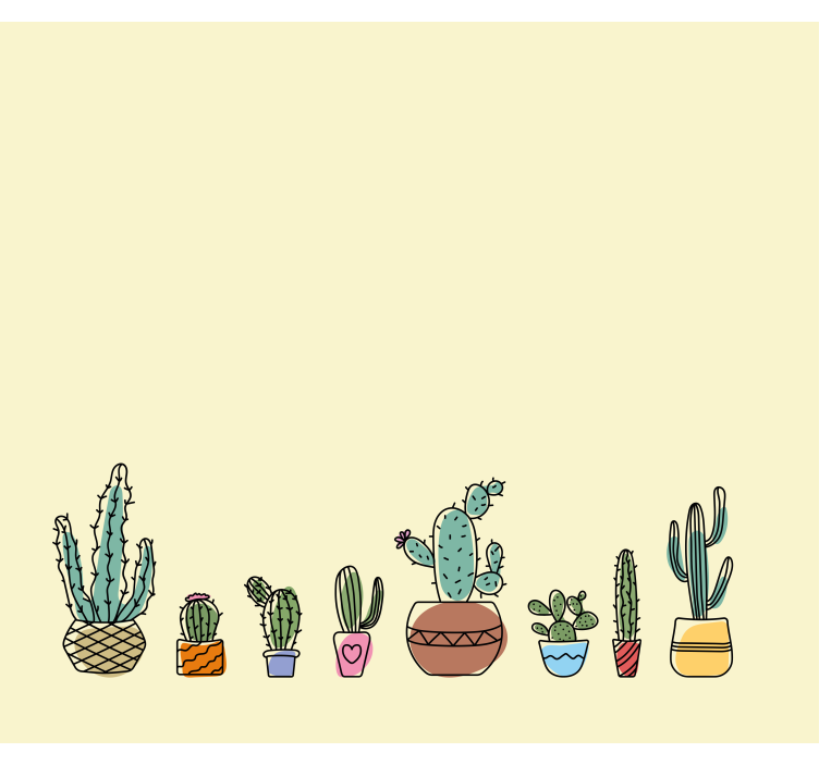 Drawn style cactus blind - TenStickers