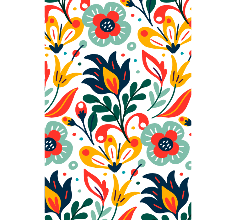 Botanical Motif Print roller blind flowers - TenStickers