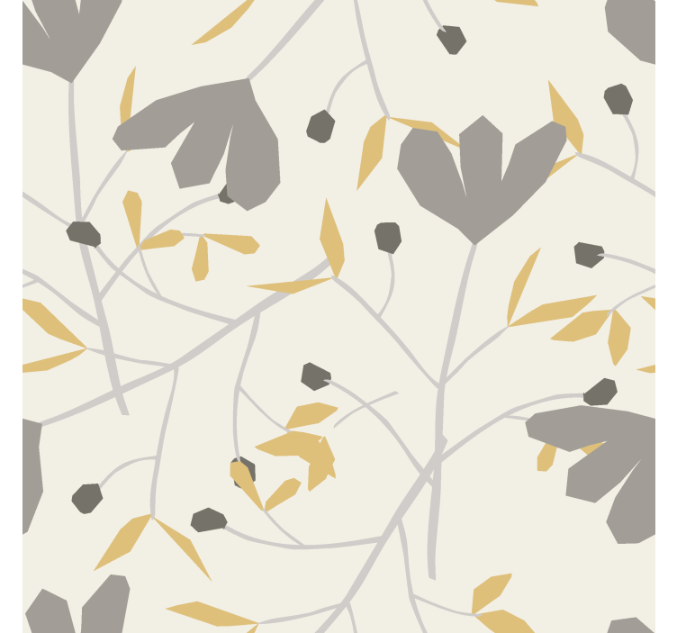 Gray and yellow flowers Nordic blind - TenStickers