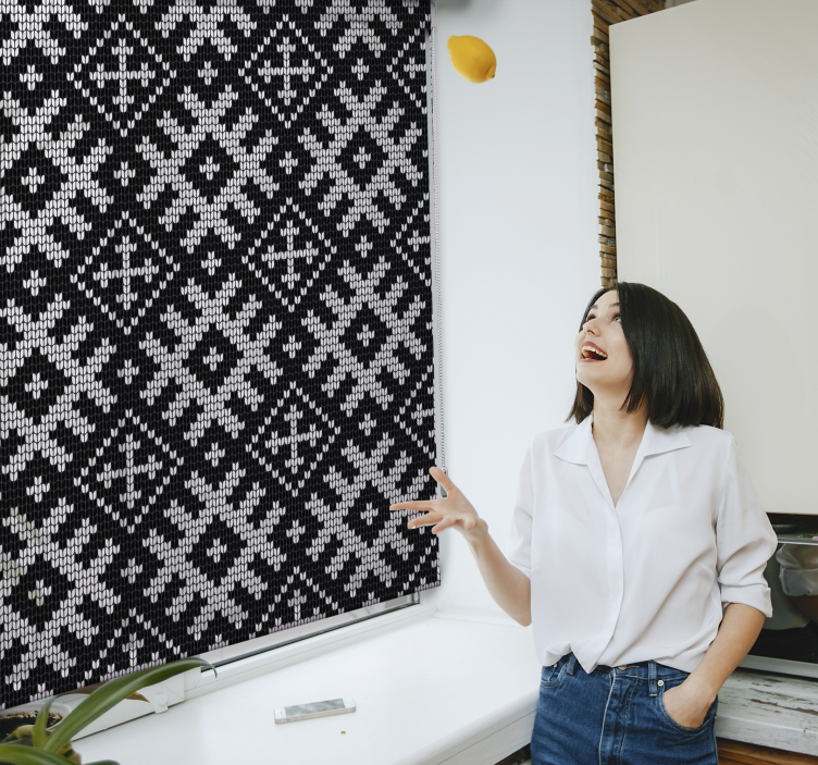 Geometric Pattern Craft modern roller blind - TenStickers